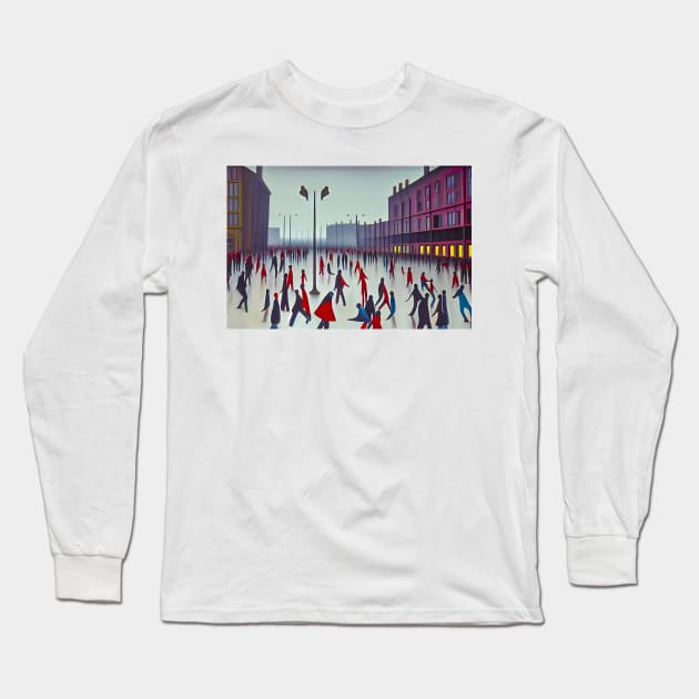 Skating on the Lowry Ice Rink Long Sleeve T-Shirt by PictureNZ